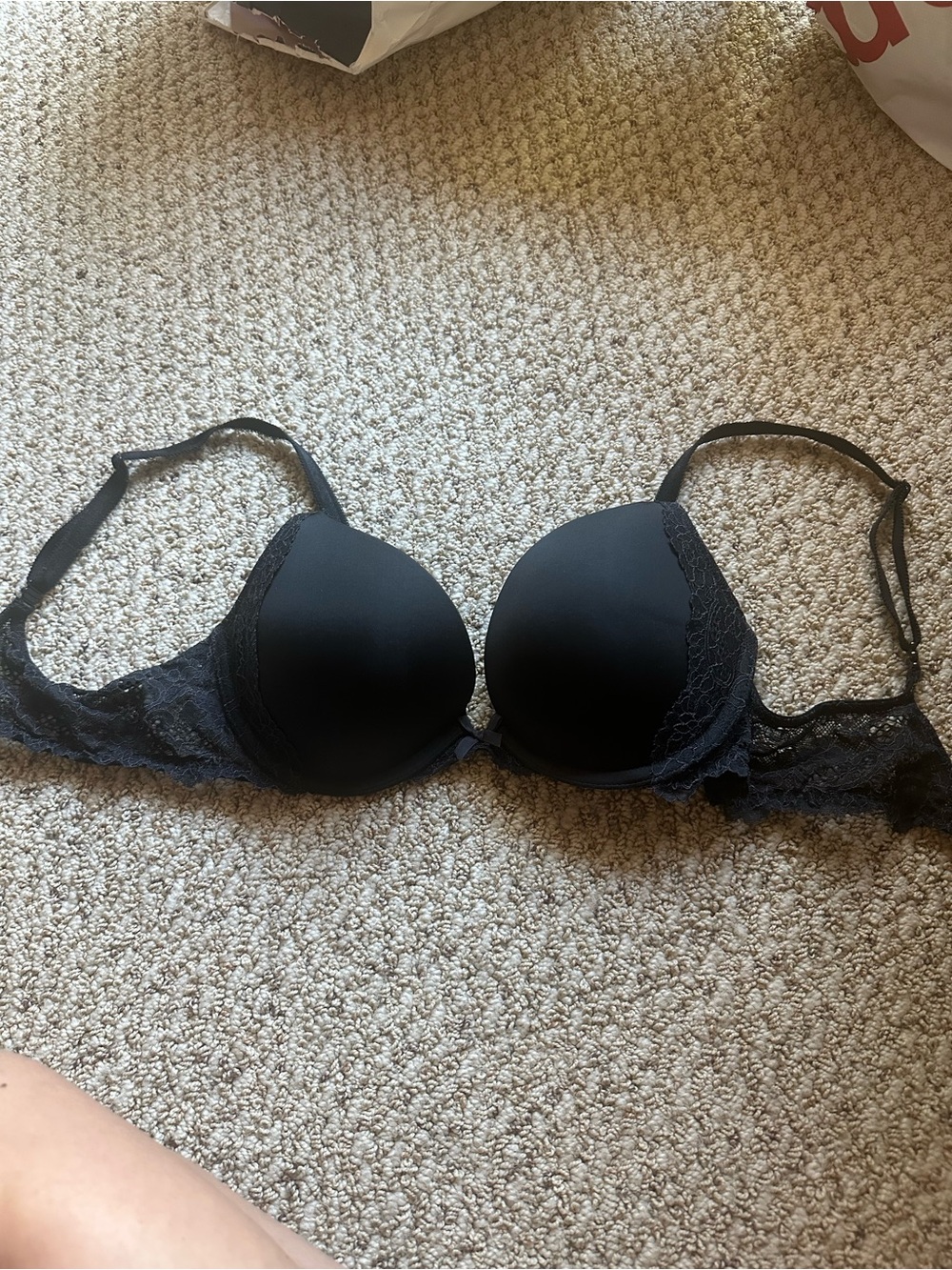 Victoria's Secret Black Lace T-Shirt Bra with Smooth Cups